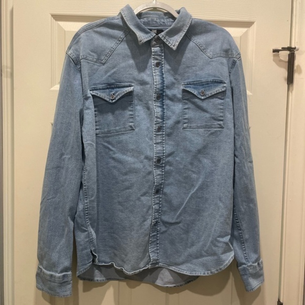 FRYE Men’s Vintage Western Denim Button Down Size Large